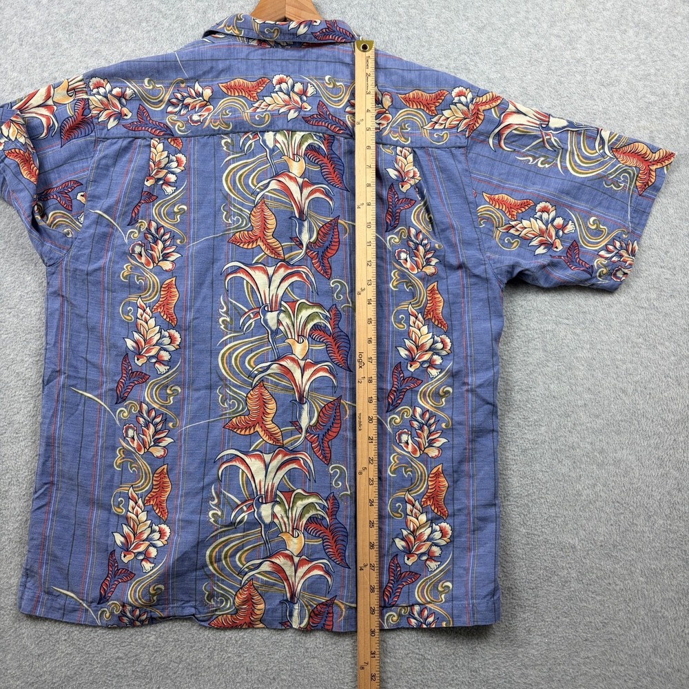 Tommy Bahama Shirt Mens Large Floral Silk Aloha Hawaiian Camp Loop Collar Resort - Picture 10 of 10